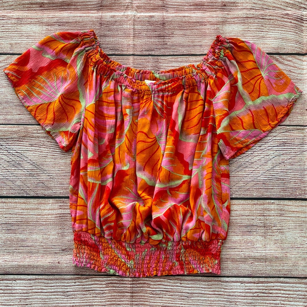 Cynthia Rowley • Orange + Pink Blouse - Women’s Size Medium